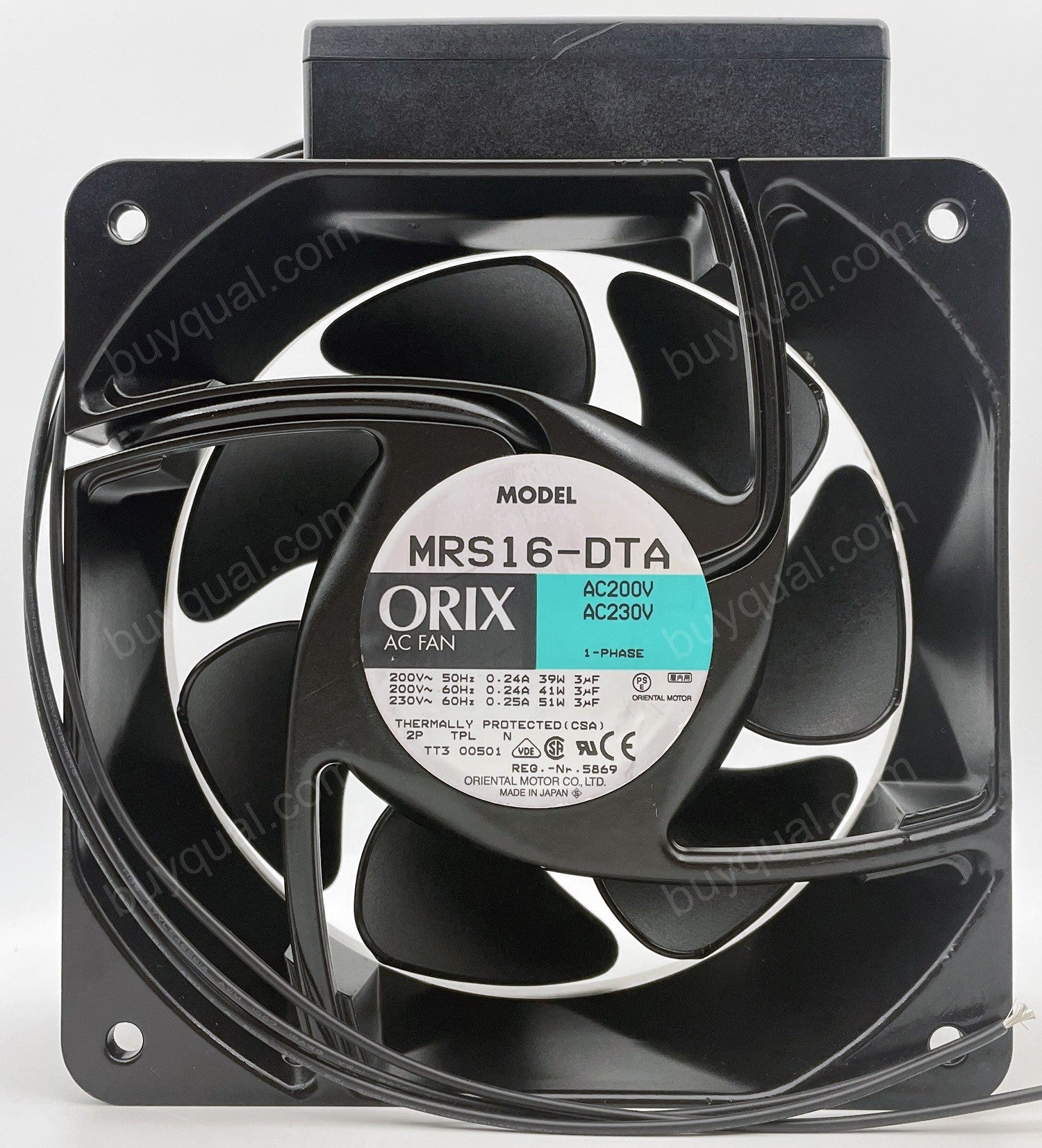 ORIX MRS16-DTA MRS16-DTM 200/230V 0.25A 45/55W 2wires Cooling Fan ORIX MRS16-DTA MRS16-DTM 200/230V 0.25A 45/55W 2wires Cooling Fan